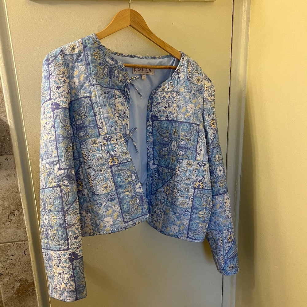 Anthro Quilt Jacket with Bow Details